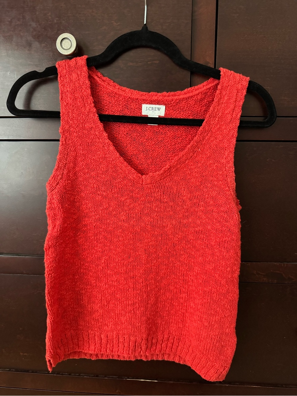J.Crew Women's Orange/Red V-Neck Knit Tank XXS